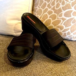 Prada Patent Leather Platform Slides